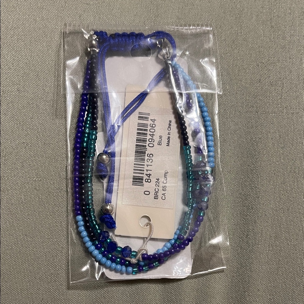 Blue and Purple Beaded Bracelet Set